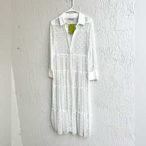 Zara maxi dress in transparent tulle with dots size medium